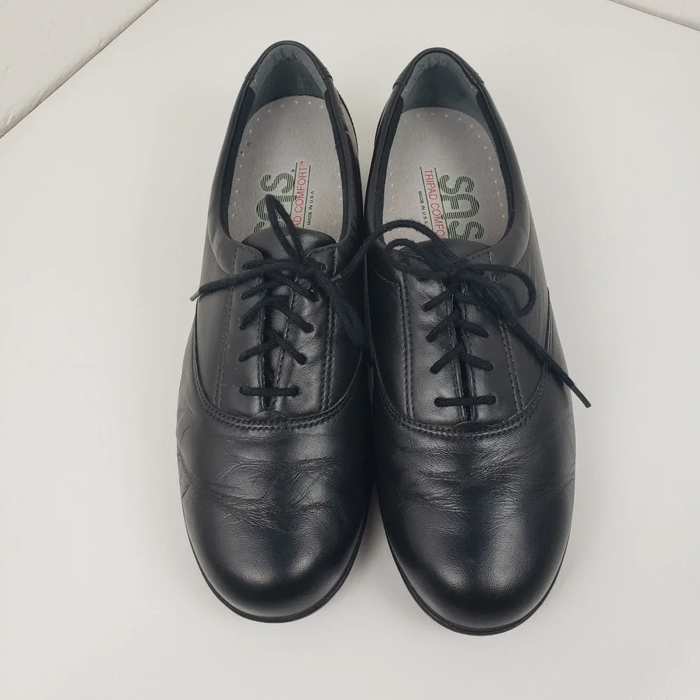 SAS Whisper Tripad Comfort‎ Women's 9 N Black Leather Lace Up Oxford Shoes